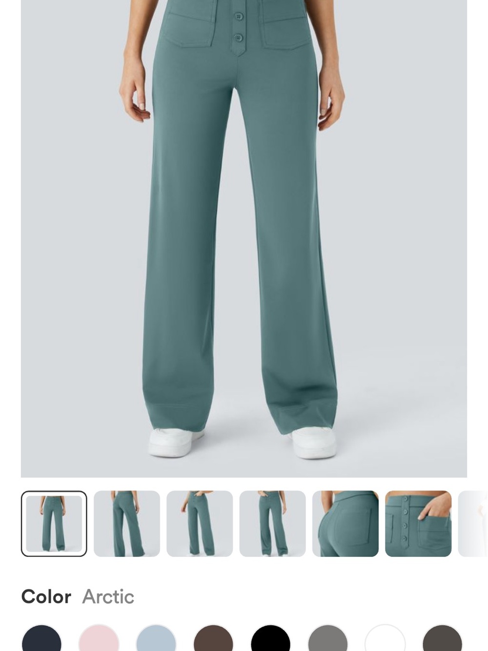 HALARA Wide-Leg High-Waist Pants in Arctic Blue-Green. Size M 
NEW